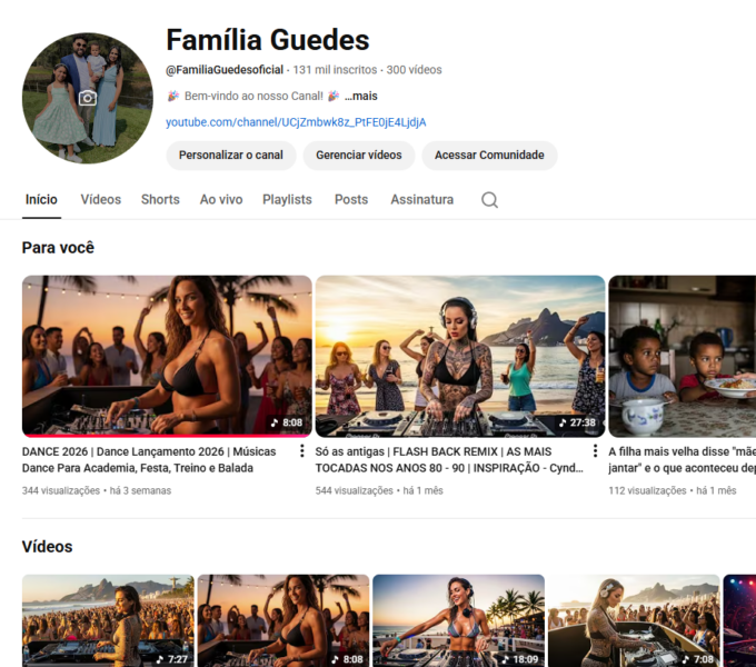 Canal Youtube 132 Mil Inscritos