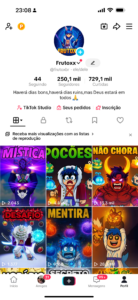 Conta Tiktok Gamer 250 mil seguidores