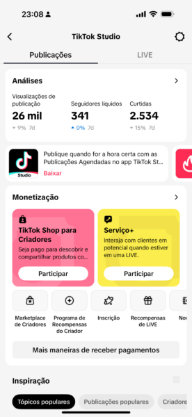 Conta Tiktok Gamer 250 mil seguidores
