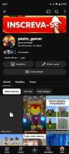 Canal do YouTube bom 1.200 inscritos