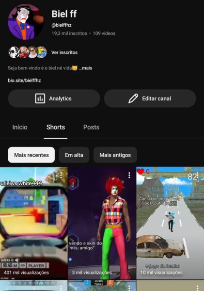 Canal 19k de inscritos