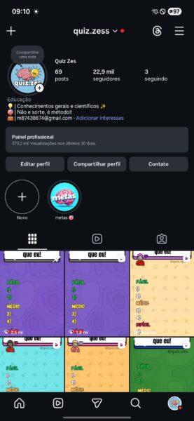 Conta Do Instagram, Nicho Quiz