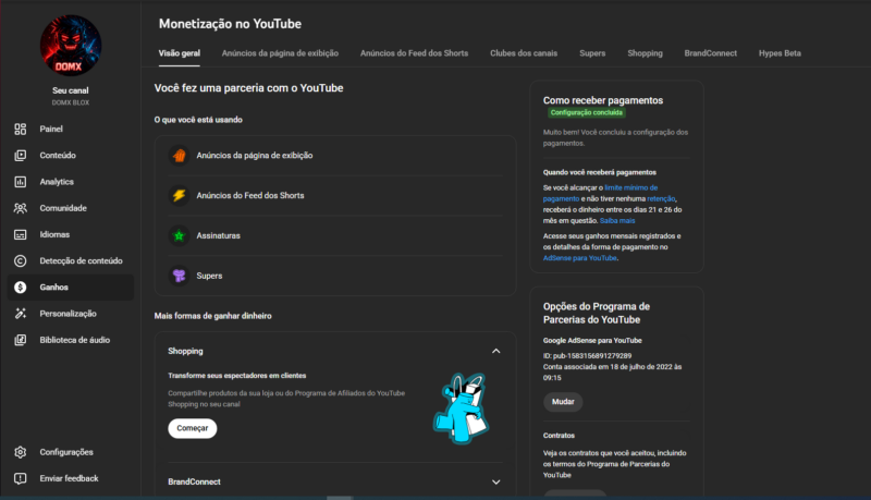 CANAL DE JOGO (117 MIL INSCRITOS + MONETIZAÇÃO)