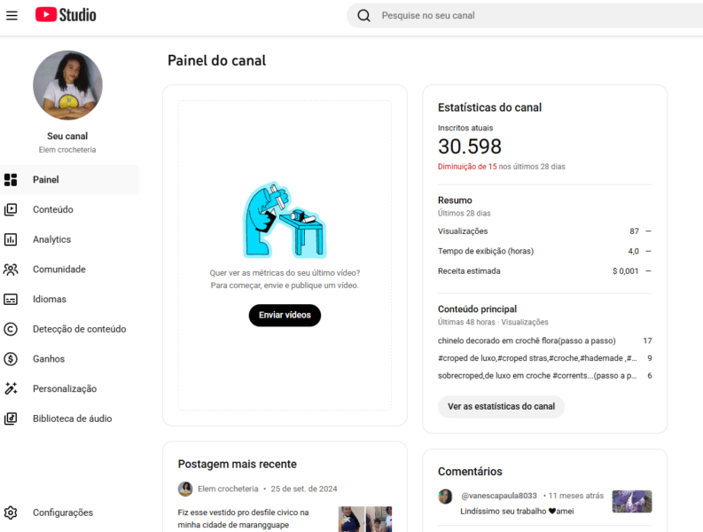 Canal Youtube Monetizado 30 mil seguidores