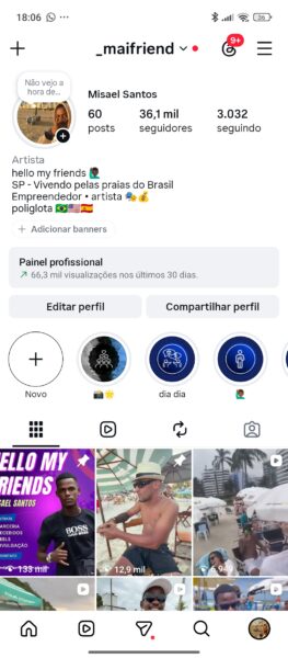 Instagram criador de conteúdos 36k 100% orgânico