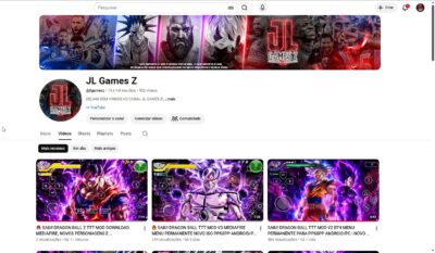 CANAL DO YOUTUBE 20K Inscritos De Games de DRAGON BALL E OUTRO GAMES| Pronto para Escalar